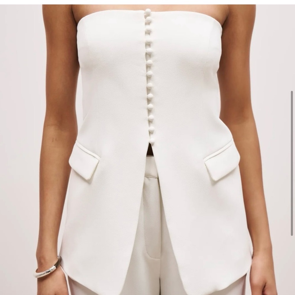 Boa Strapless bodice top white